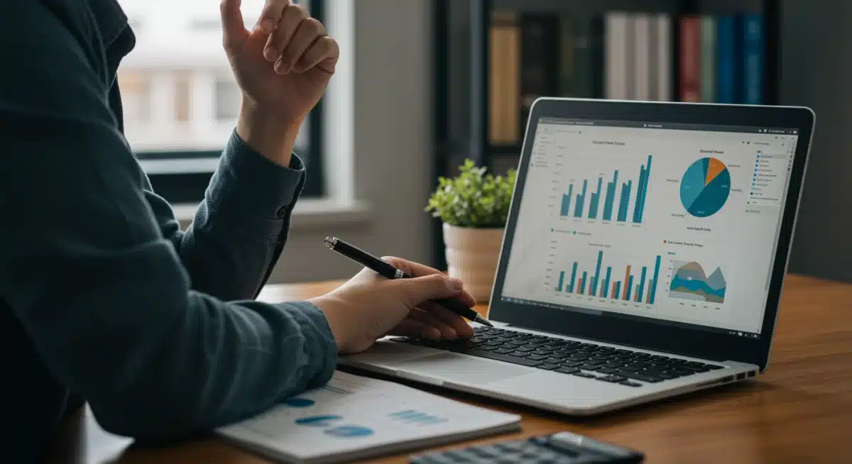 Person analyzing student loan repayment options on laptop