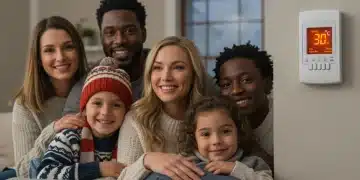 Family staying warm at home with LIHEAP assistance