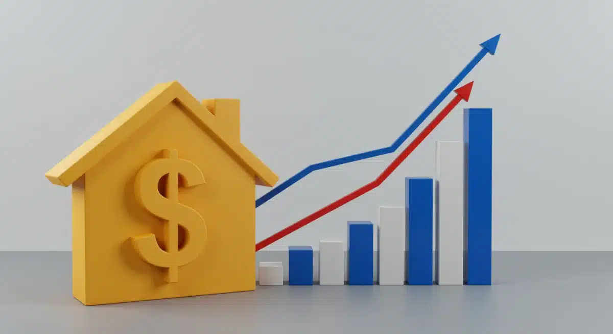 Graphic showing a house with a dollar sign, representing mortgage rates and homeownership costs.