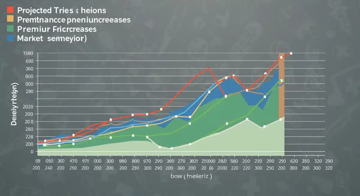 Graph showing projected health insurance premium cost trends 2023-2025.
