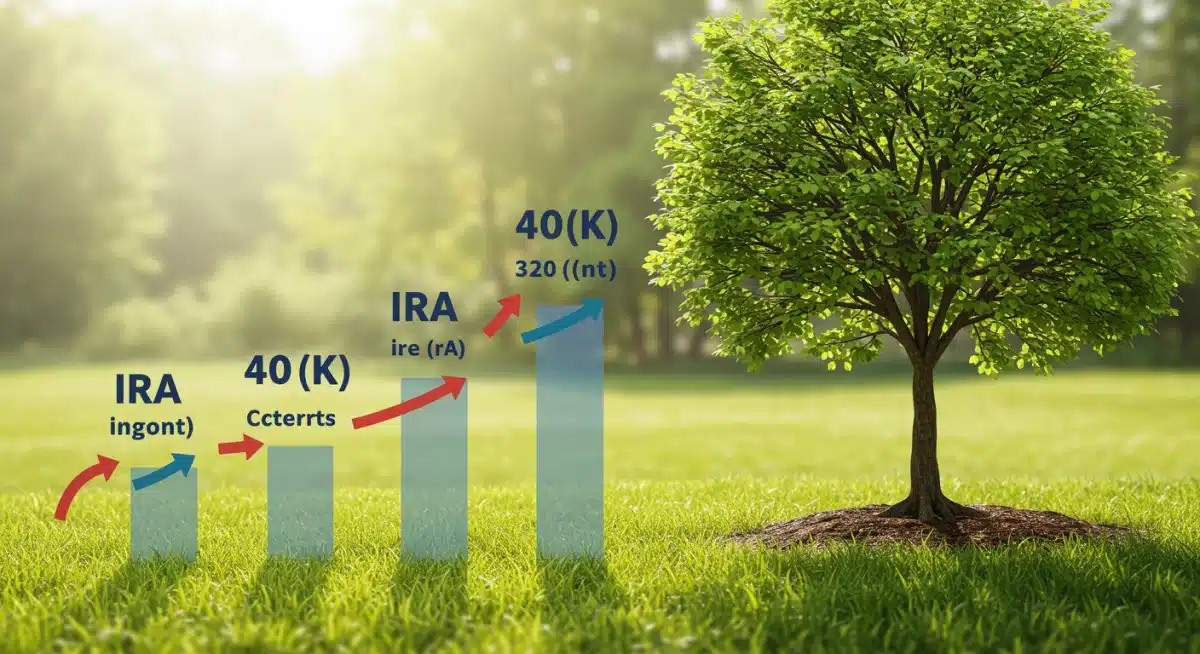Infographic showing various retirement accounts and their increasing contribution limits for 2025