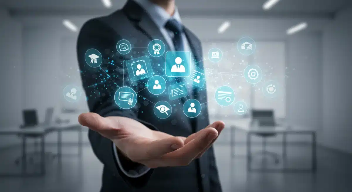 Digital badges symbolizing stackable micro-credentials for career growth