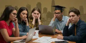 Federal Student Loan Repayment Shift: What 40 Million Americans Need to Know by June 2025 Students discussing federal student loan repayment policy changes