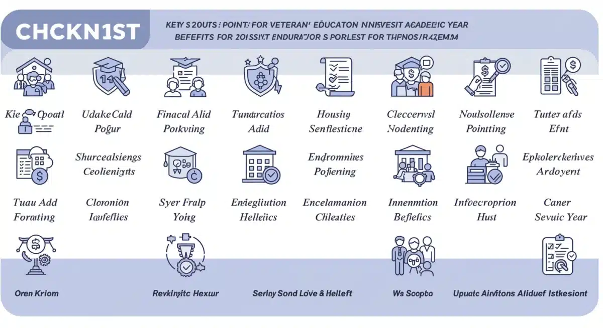 Infographic detailing a 10-point checklist for veterans to navigate education benefit updates.