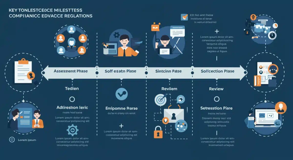 Infographic detailing compliance timeline for new federal data privacy laws.