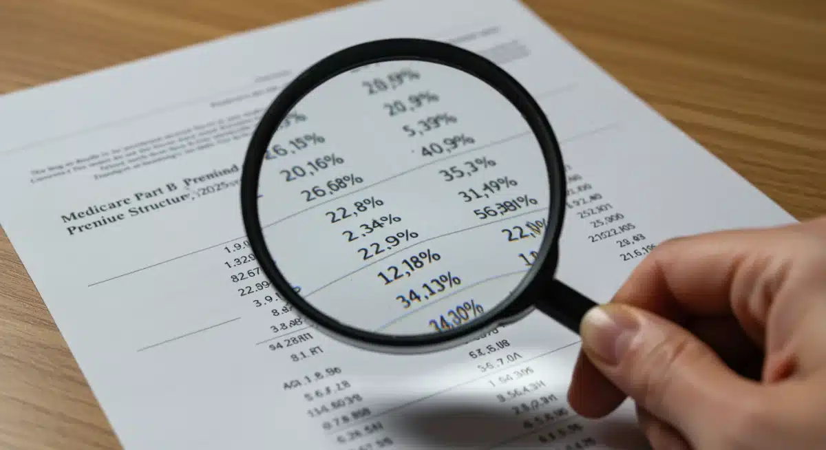 Magnifying glass examining 2025 Medicare Part B premium details