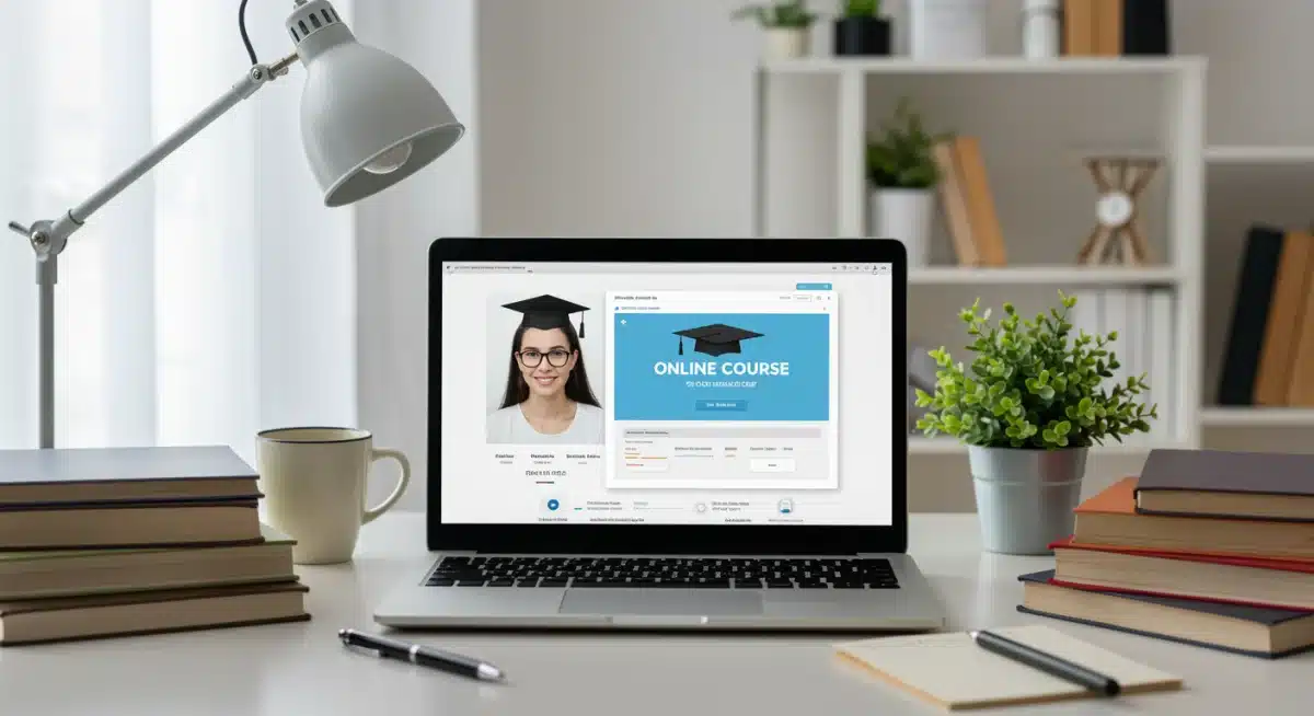 Laptop displaying an online course with study materials, symbolizing effective remote learning