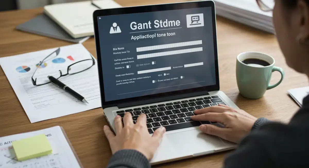 Individual applying online for education grant funding