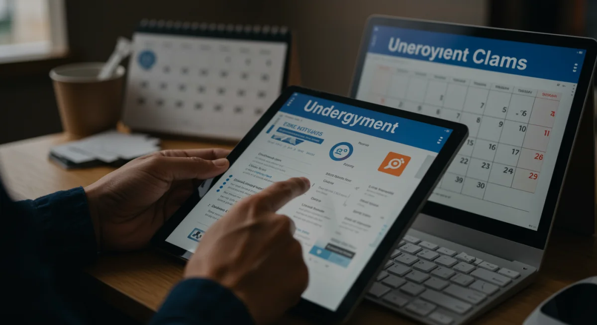 Person reviewing unemployment benefit information for 2026