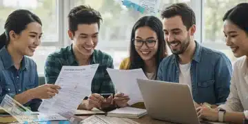 Students reviewing FAFSA forms for 2026 financial aid updates