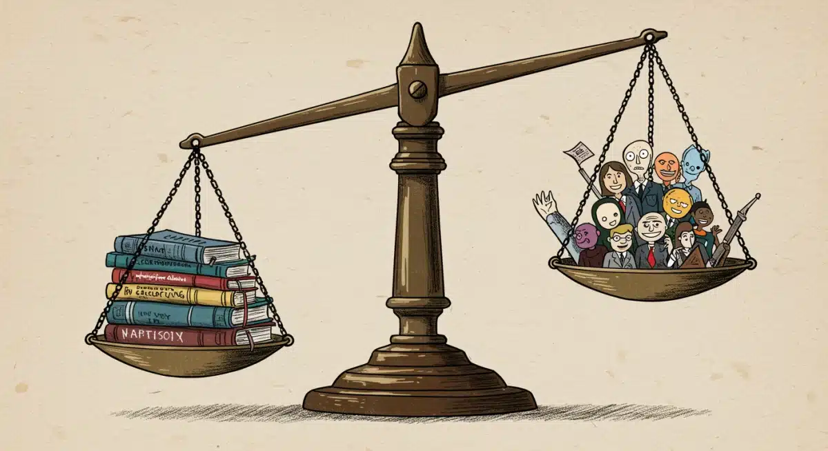 Balance scale representing the impact of Supreme Court rulings on legal texts and social issues.