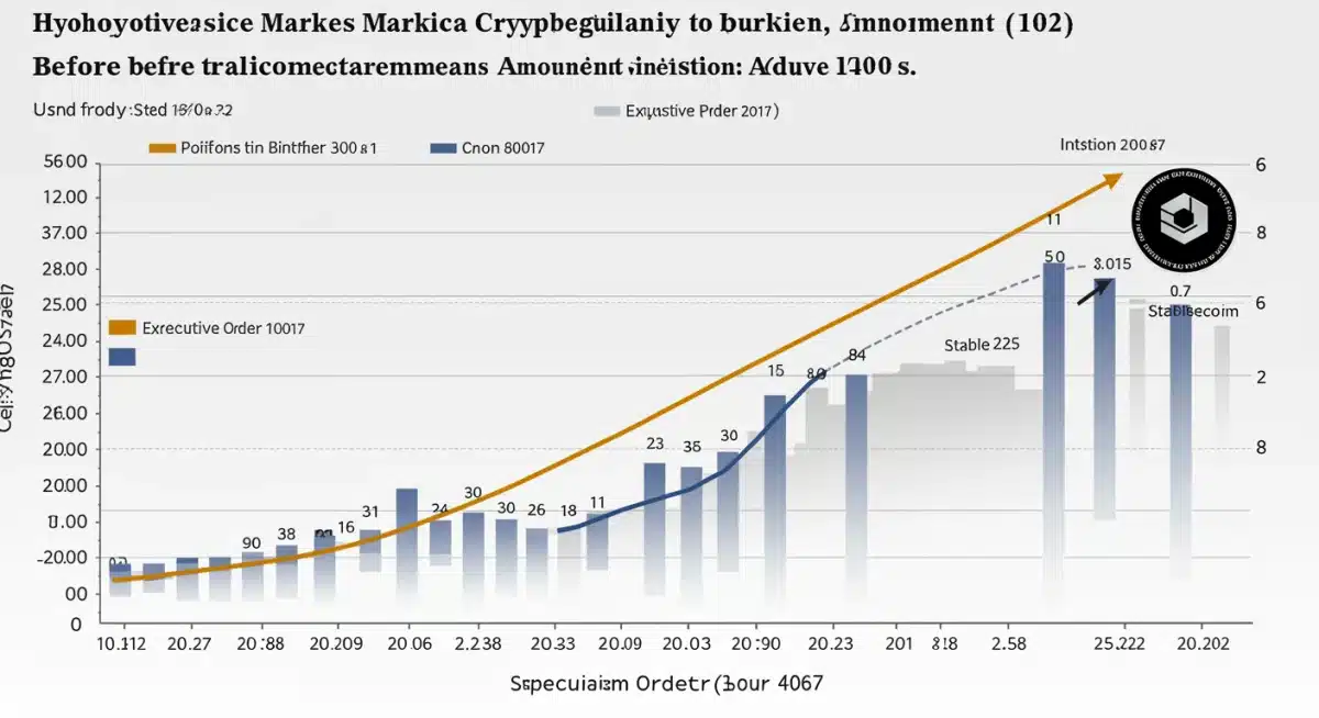 Cryptocurrency market trends chart illustrating effects of Executive Order 14067 on digital asset valuations.