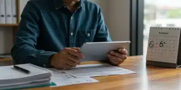 Person reviewing medical documents for disability benefits application