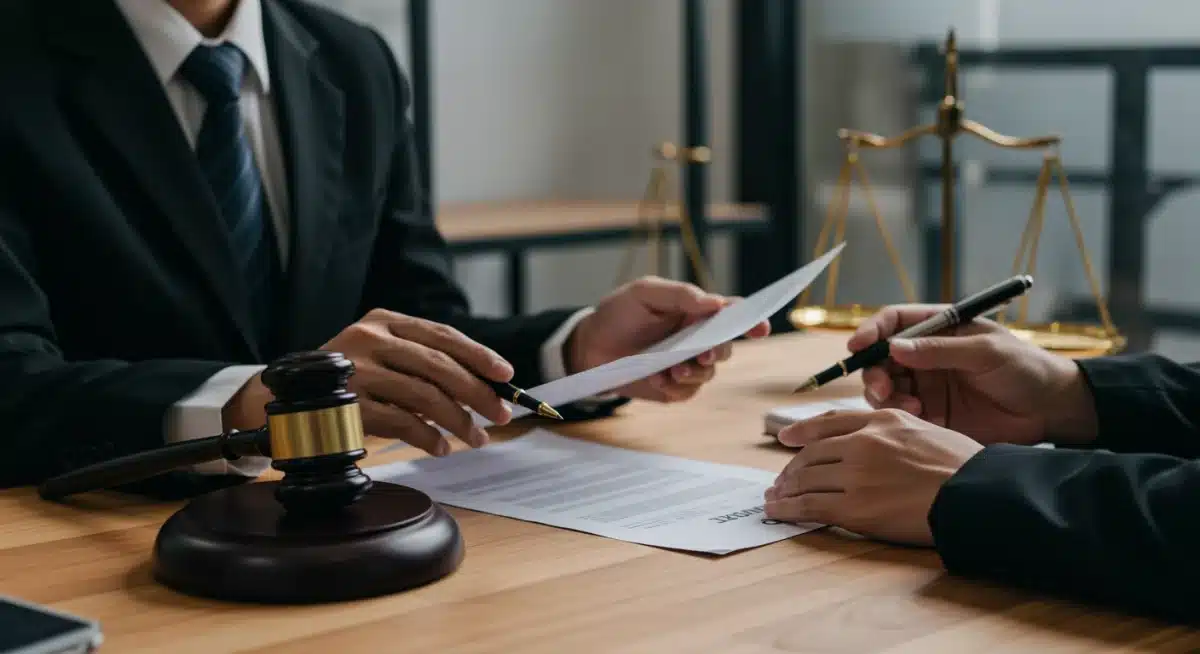 Disability lawyer consulting with client