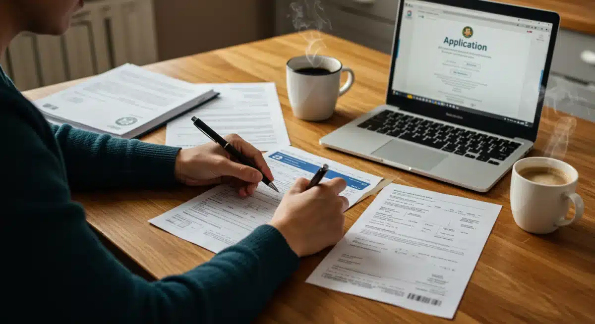 Person completing LIHEAP application form