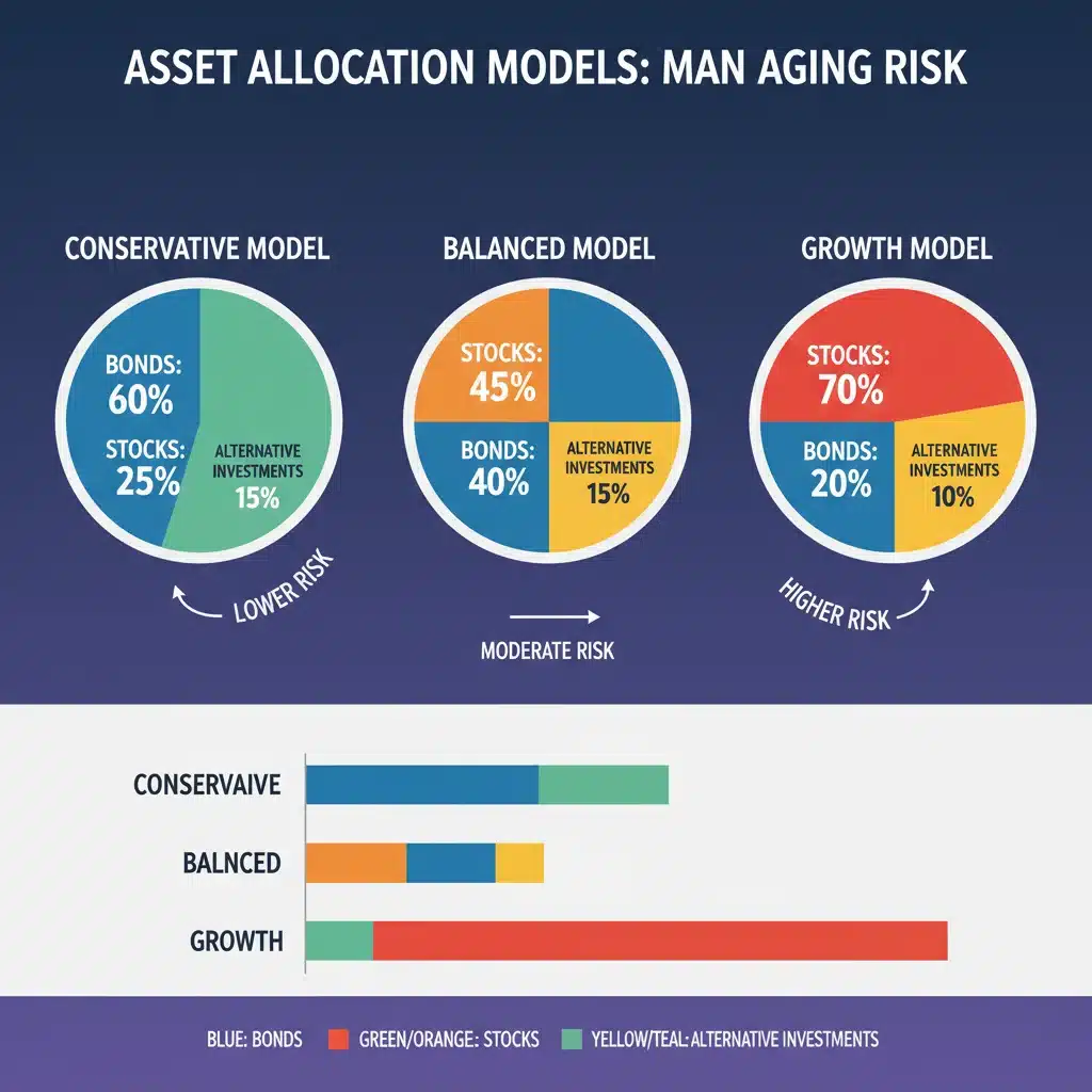 Infographic showing asset allocation strategies for portfolio adjustments.