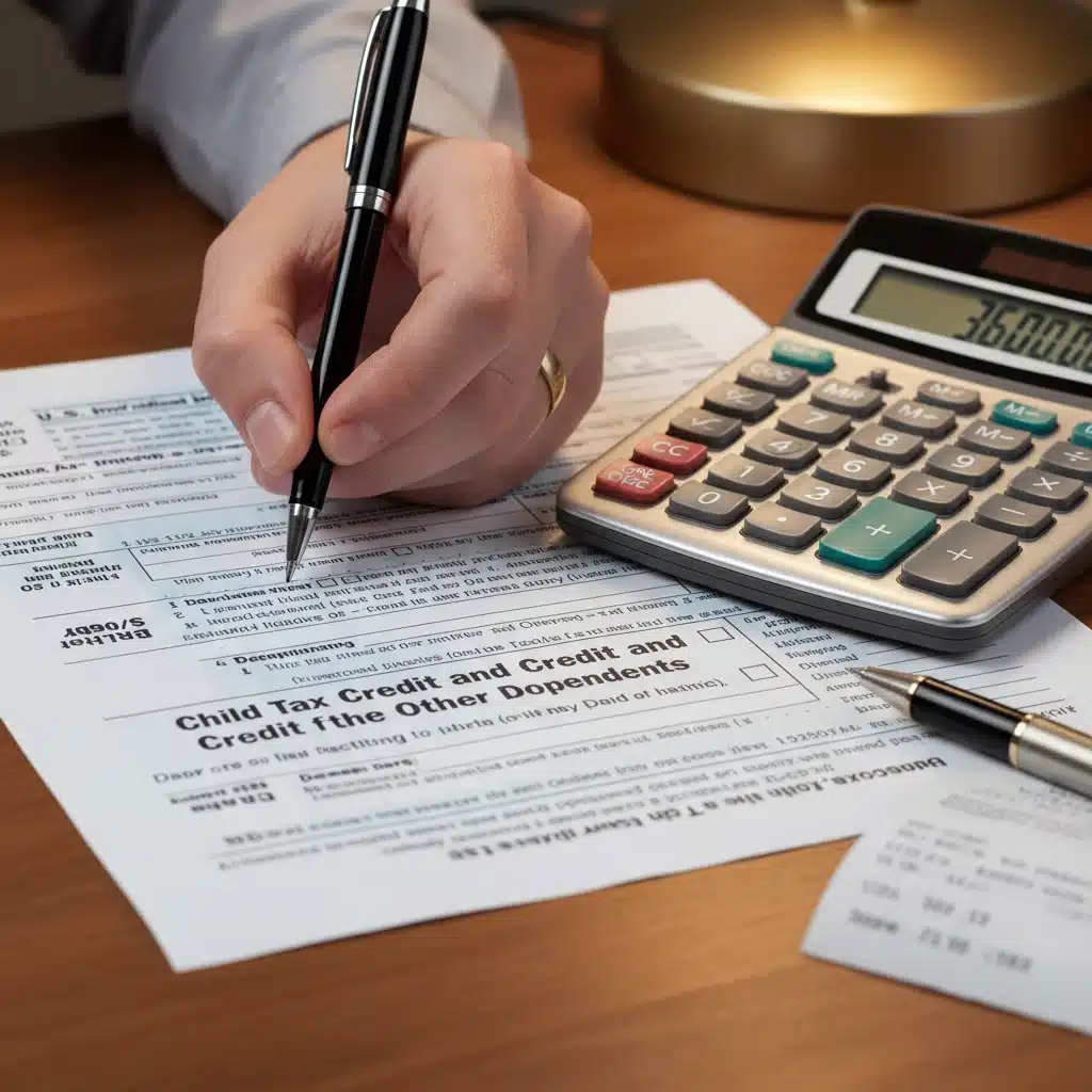 Hand filling out tax forms for Child Tax Credit 2026.