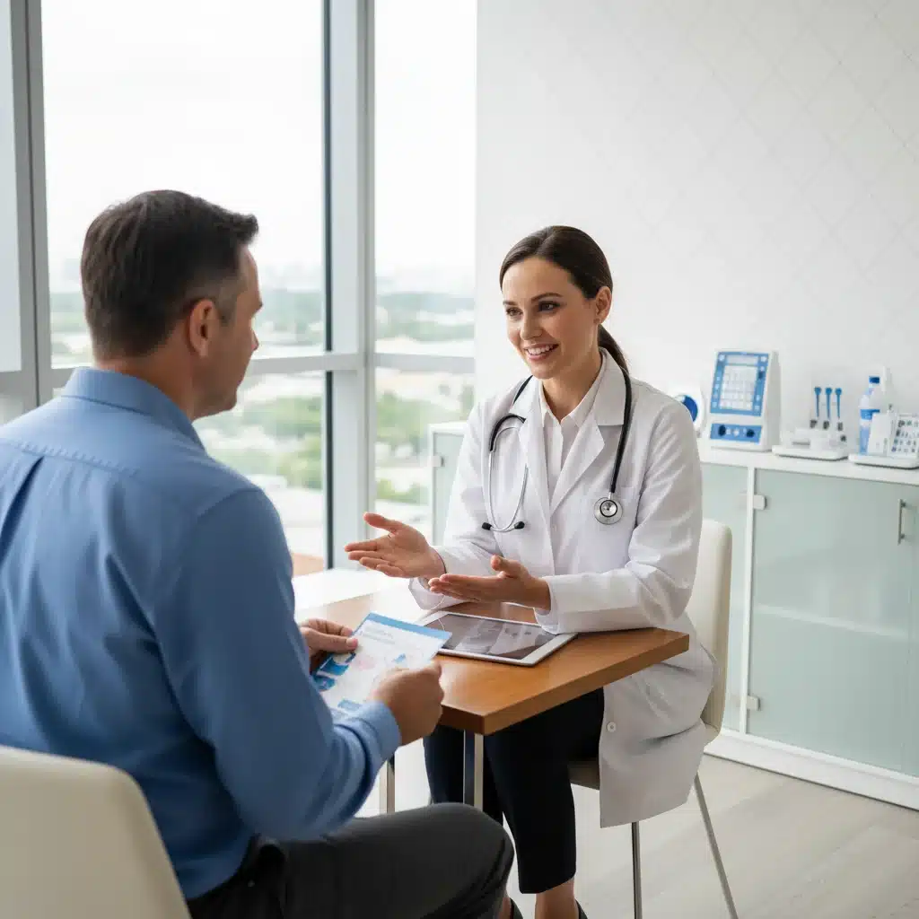 Healthcare professional advising patient on Medicaid eligibility and benefits
