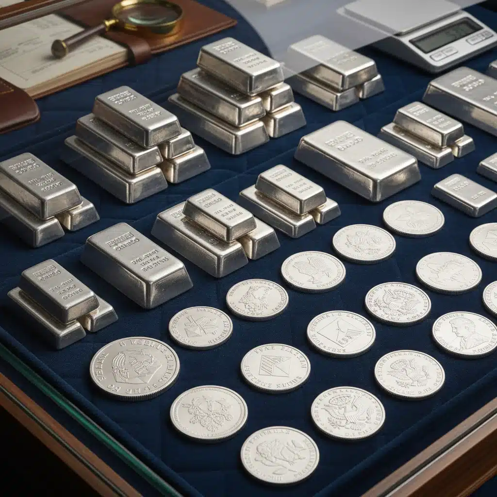 Assortment of silver bullion products, representing tangible assets.