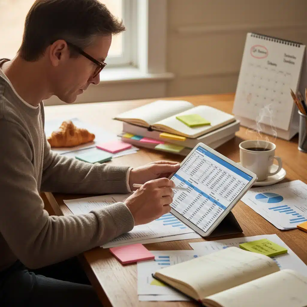 Individual reviewing retirement portfolio and rebalancing strategy