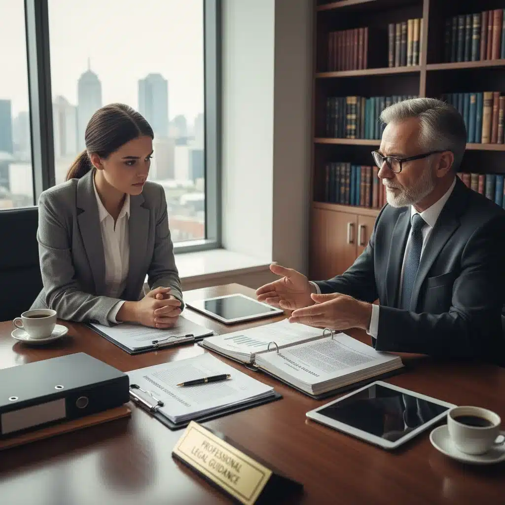 Disability benefits applicant consulting with a legal professional.