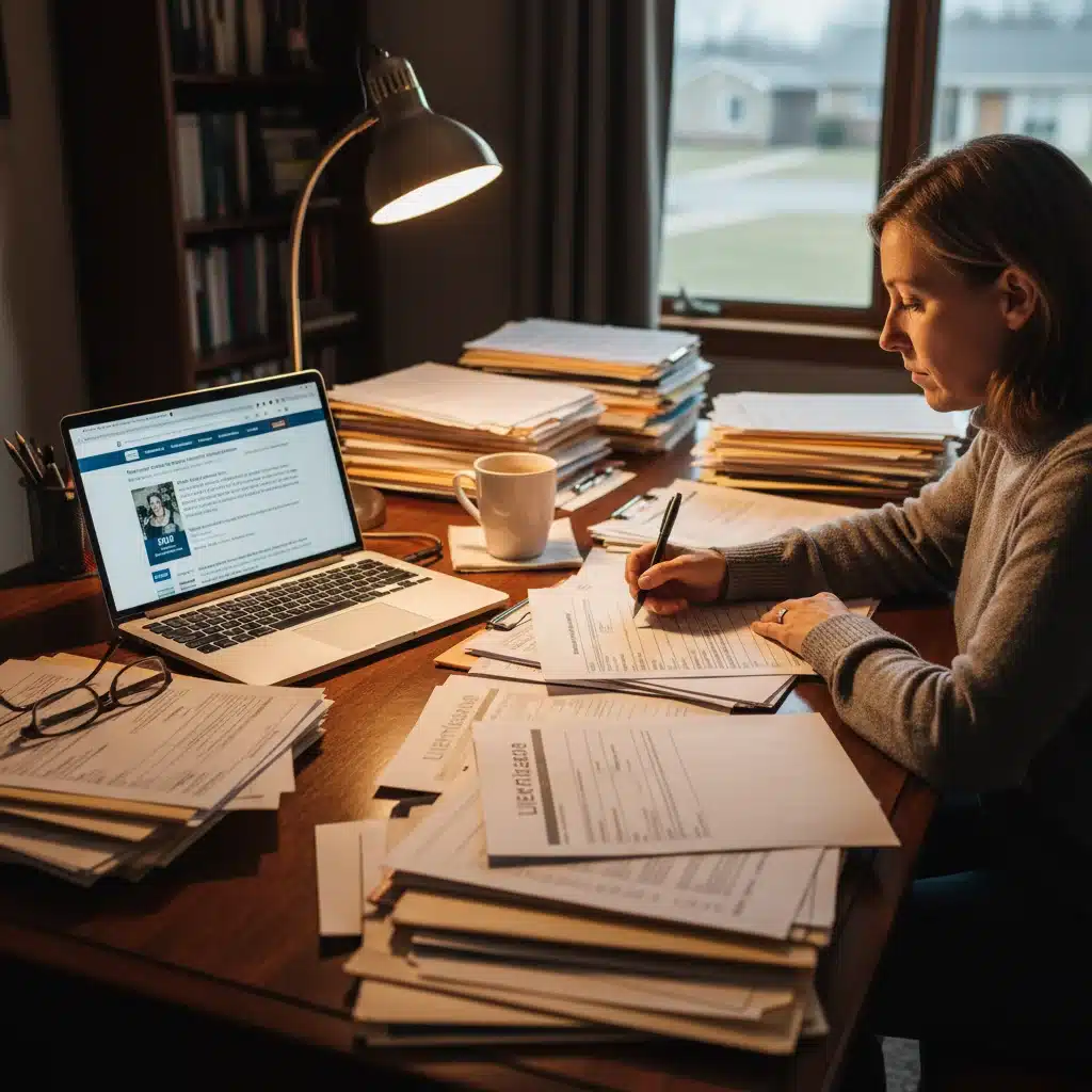 Person reviewing LIHEAP application documents